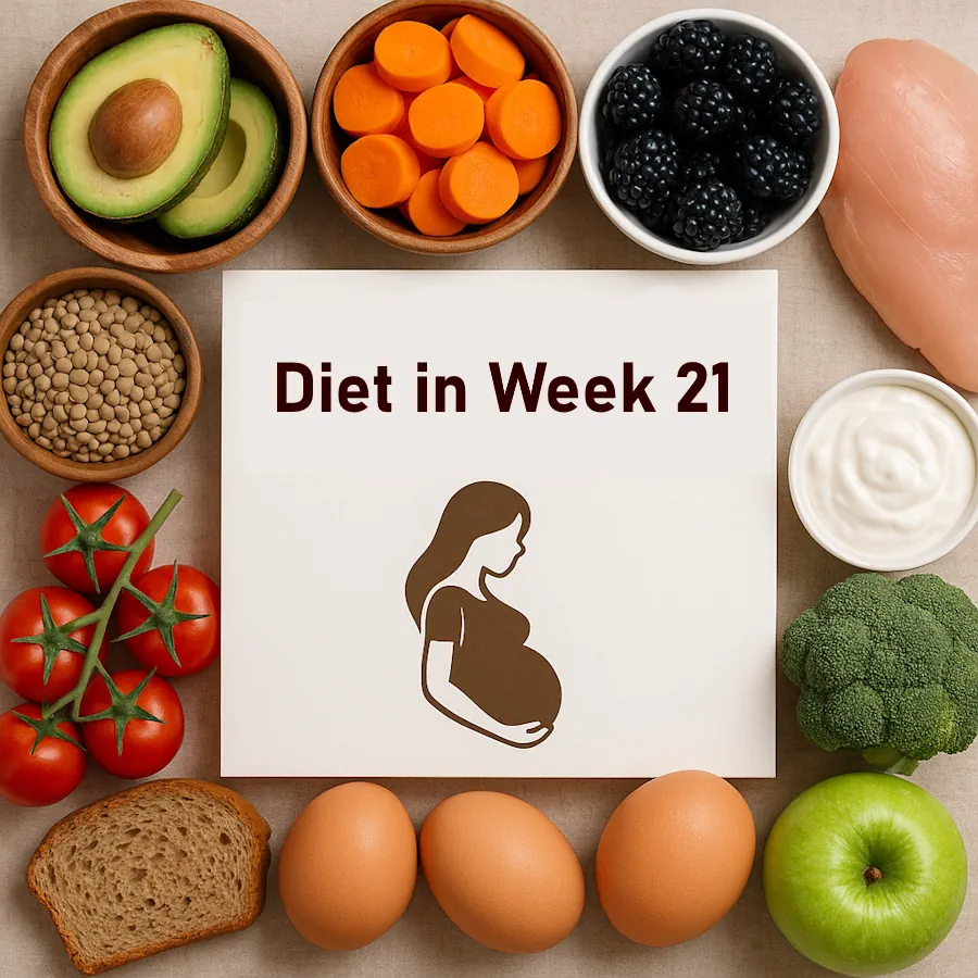 🥗 التغذية في الأسبوع 21 من الحمل