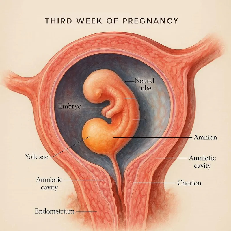 رشد جنین در هفته سوم بارداری