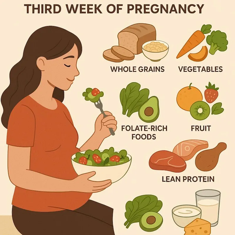 تغذیه مناسب مادر در هفته سوم بارداری