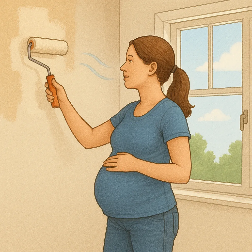 رنگ کردن خانه در دوران بارداری با استفاده از رنگ‌های بی‌ضرر در هفته سیزدهم بارداری