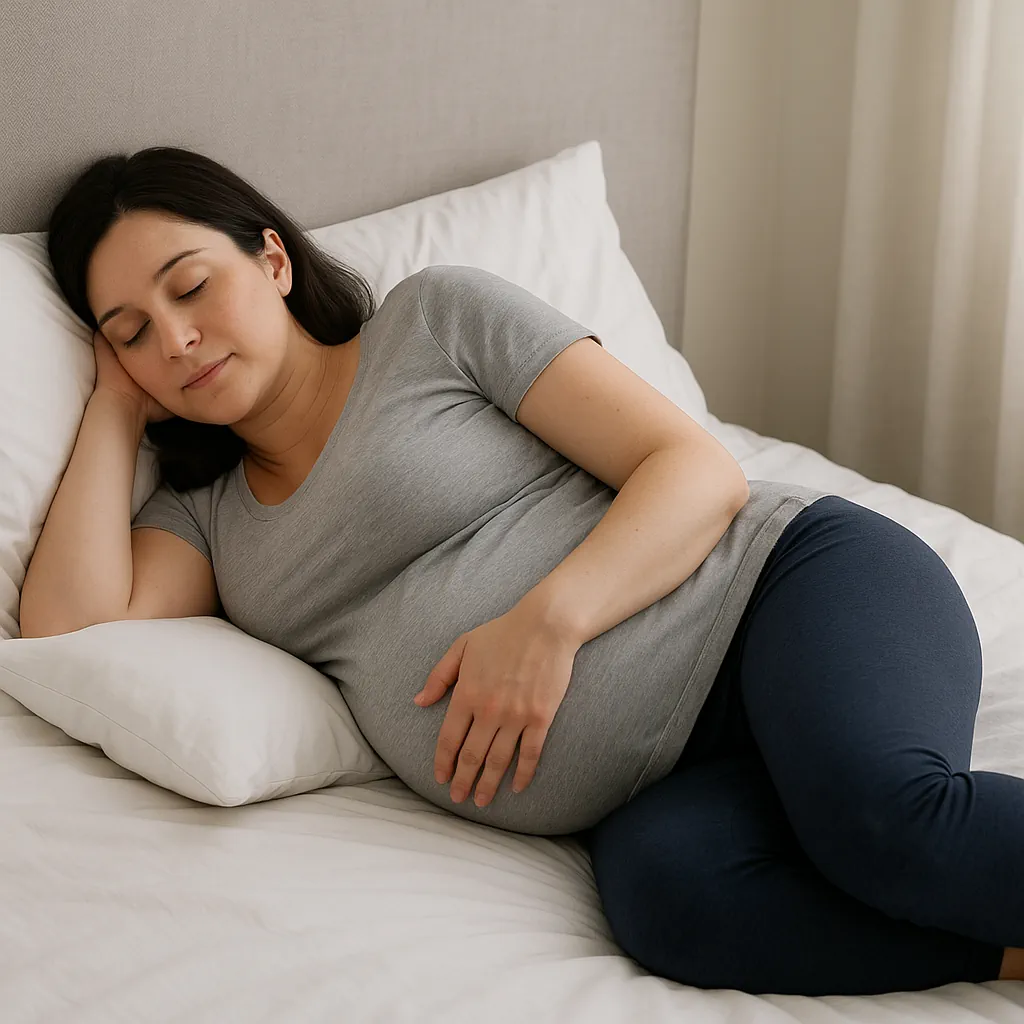 بهترین وضعیت خواب در هفته دوازدهم بارداری برای کاهش کمردرد