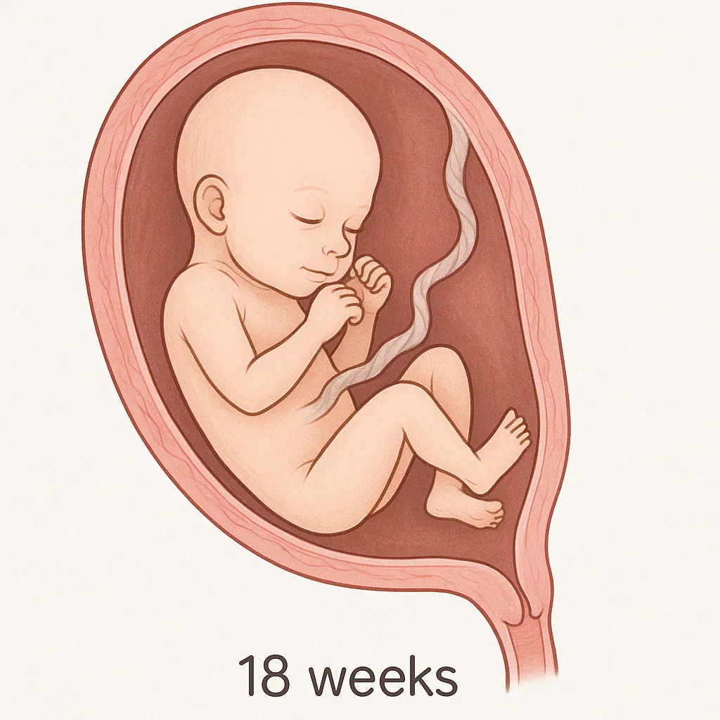 عکس جنین در هفته ۱۸ بارداری در سونوگرافی رحم مادر