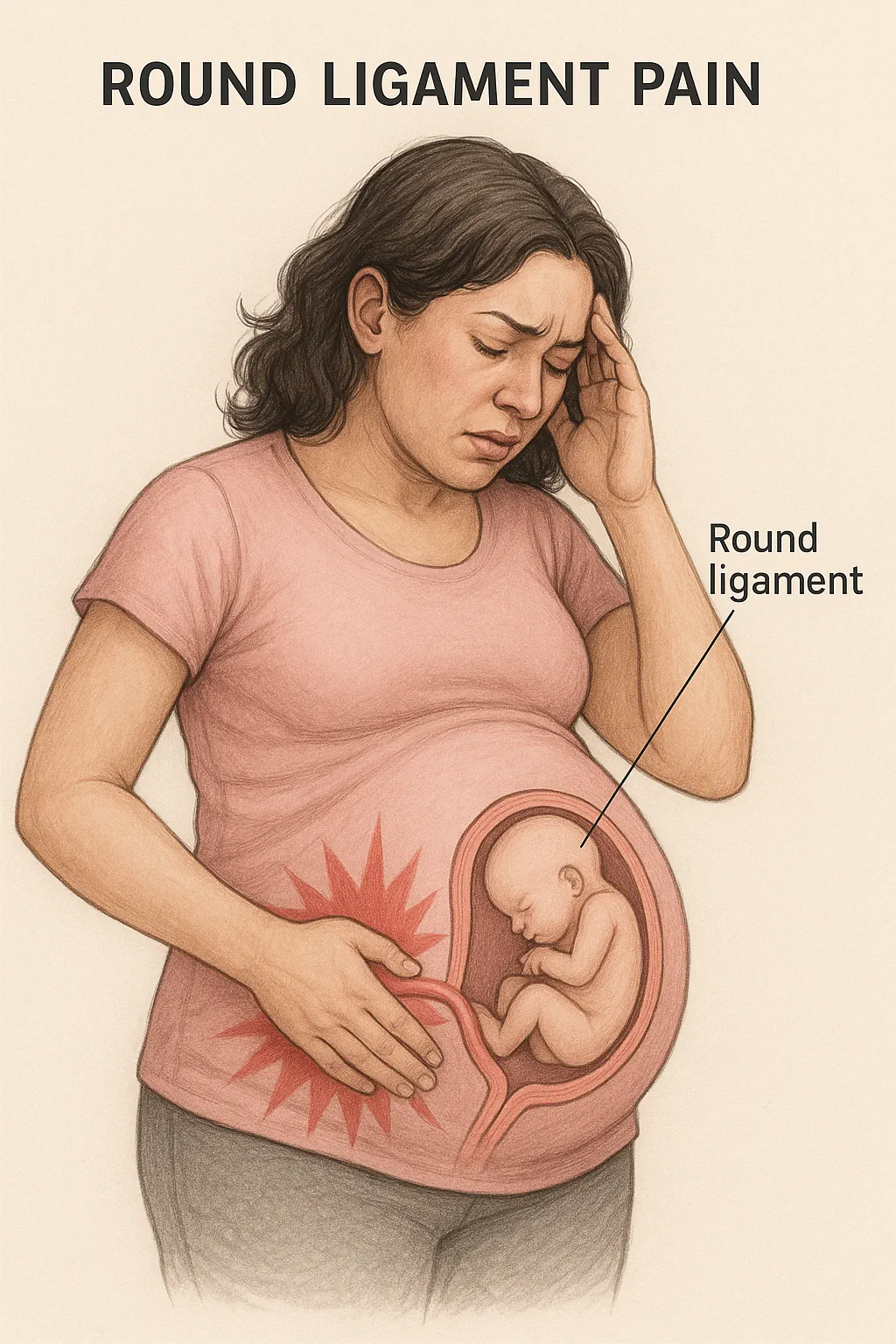 درد رباط گرد و دلیل درد زیر شکم در هفته ۲۰ بارداری