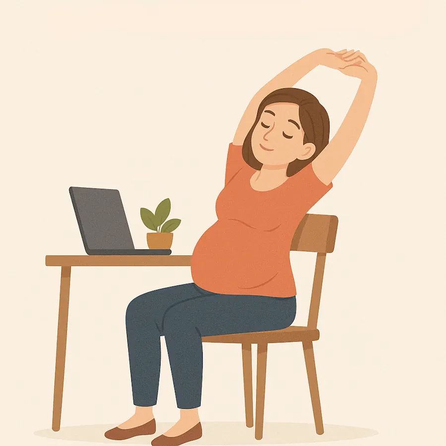 حرکات کششی مناسب برای مادر باردار پشت میز