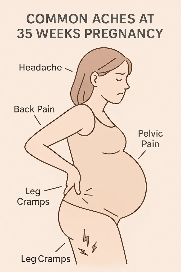 الآلام الشائعة في الأسبوع الخامس والثلاثين من الحمل