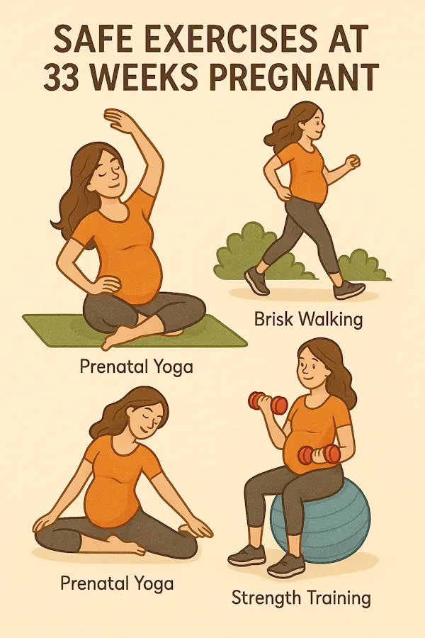 🏃♀️ ورزشهای ایمن در هفته سی و سوم بارداری