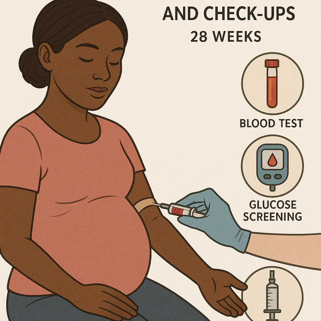 🔶 آزمایشها و چکاپهای مهم در هفته ۲۸ بارداری