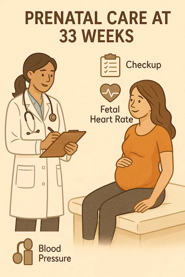 🔹 مراقبتهای پزشکی هفته ۳۳ بارداری