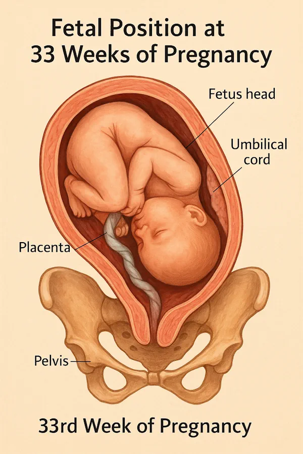 🔹 وضعیت قرارگیری جنین در هفته سی و سوم بارداری