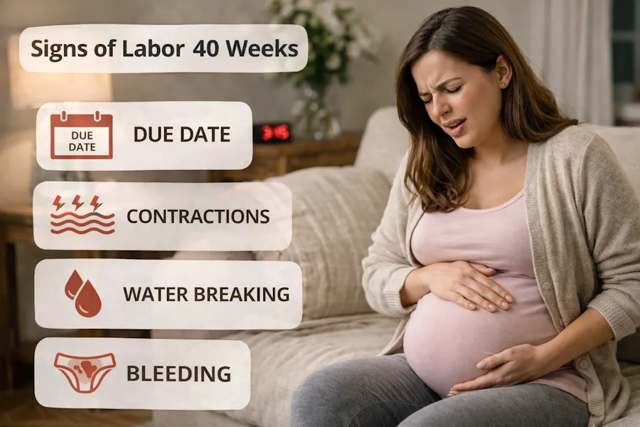Signs of Labor in the Fortieth Week of Pregnancy