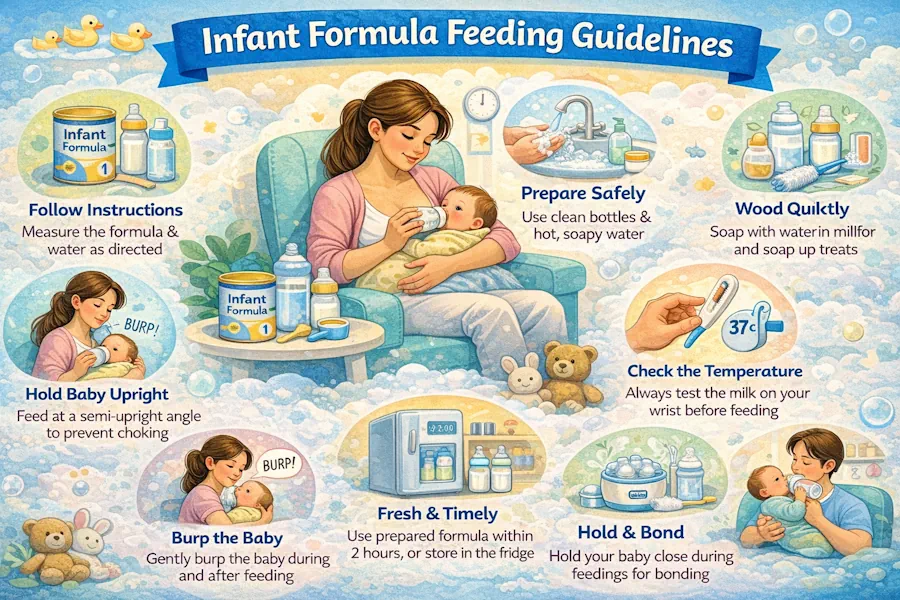 Қоидаҳои ғизодиҳии кӯдак бо шири сунъӣ