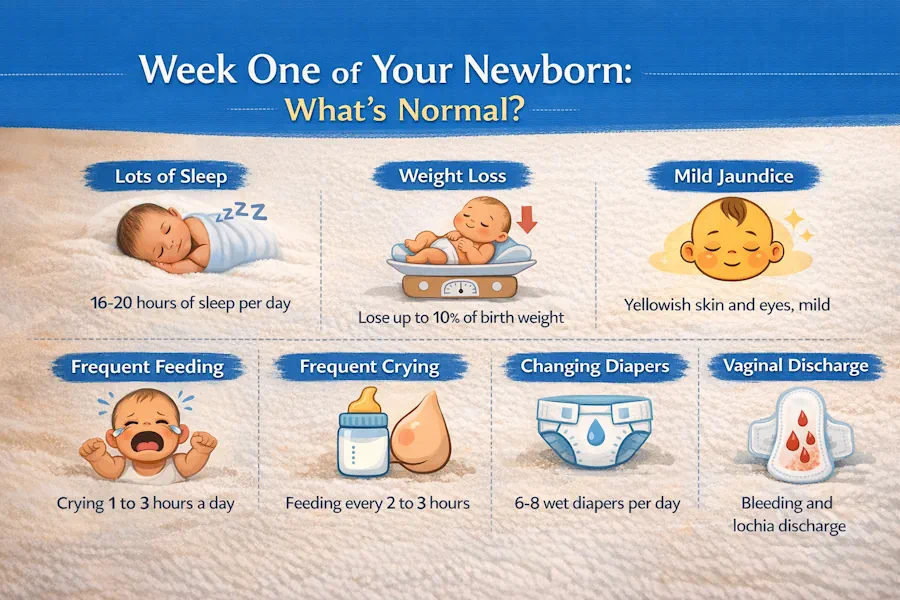 هفته اول نوزاد تازه متولد شده؛ چه اتفاق‌هایی طبیعی است؟