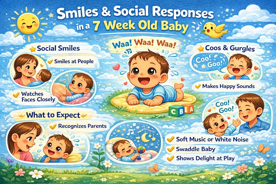 Табассум ва вокунишҳои иҷтимоии тифли ҳафтҳафтаина