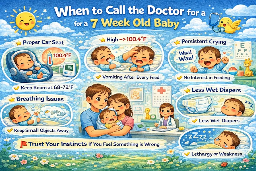 Кай бояд тифли 7-ҳафтаинаро ба духтур бурд?