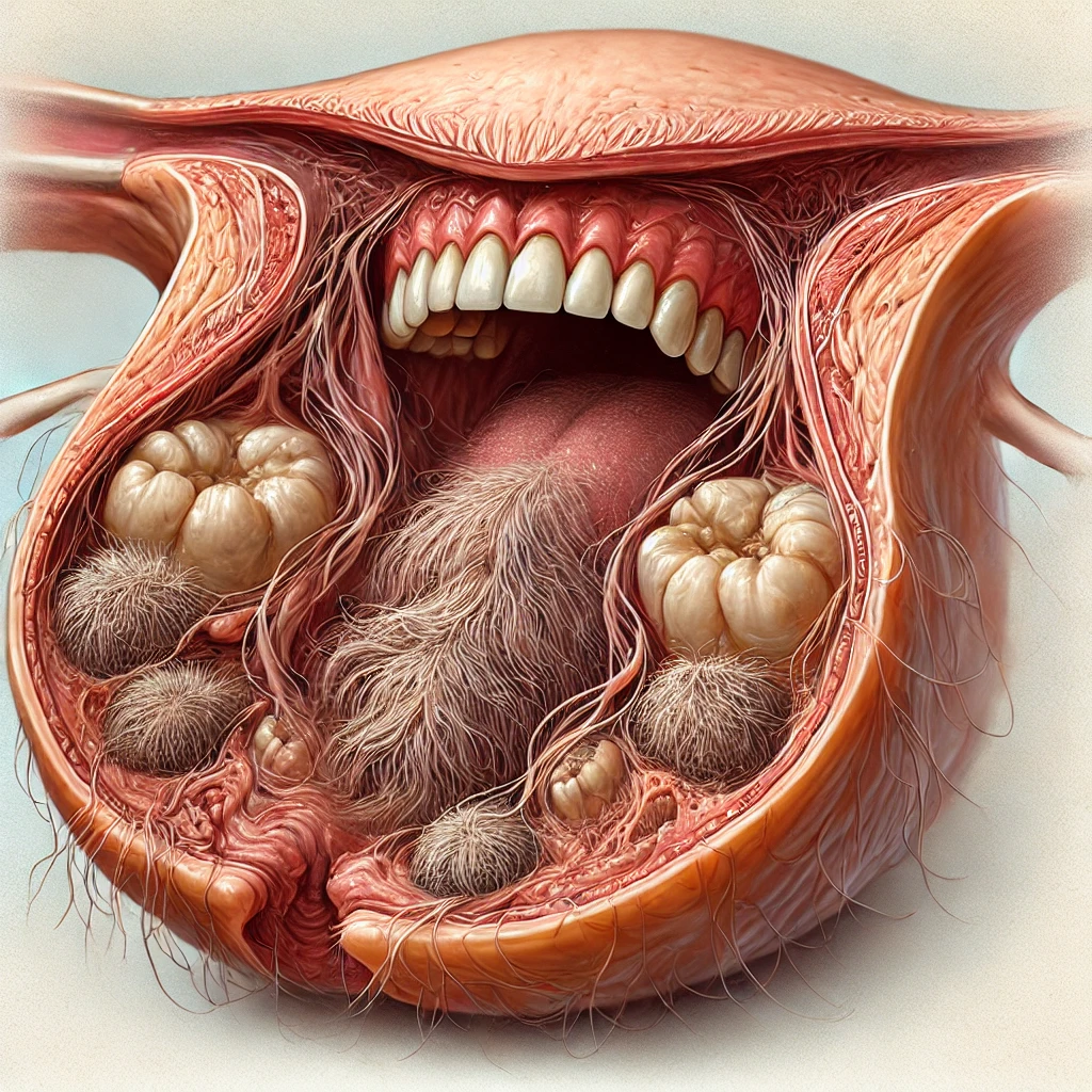جمع شدن مو و دندان در رحم