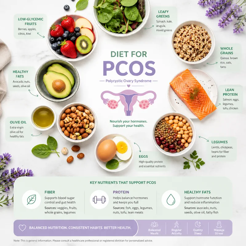 رژیم غذایی مناسب برای سندرم تخمدان پلی کیستیک (PCOS)