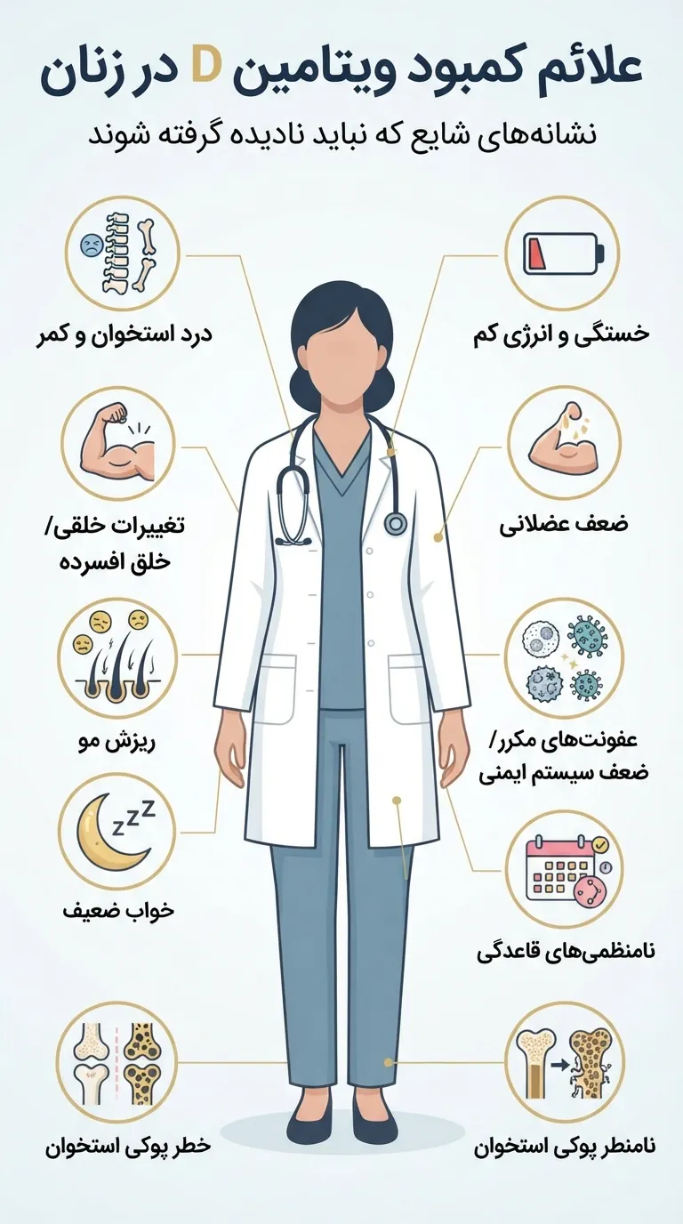 علائم کمبود ویتامین D در زنان چیست؟