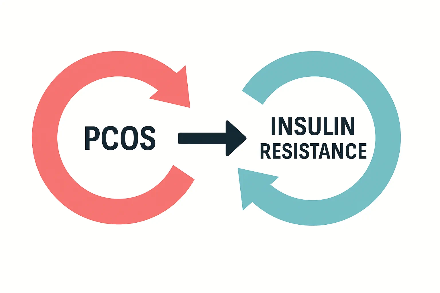 نمودار ارتباط بین PCOS و مقاومت به انسولین