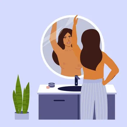 معاینه سینه در آینه