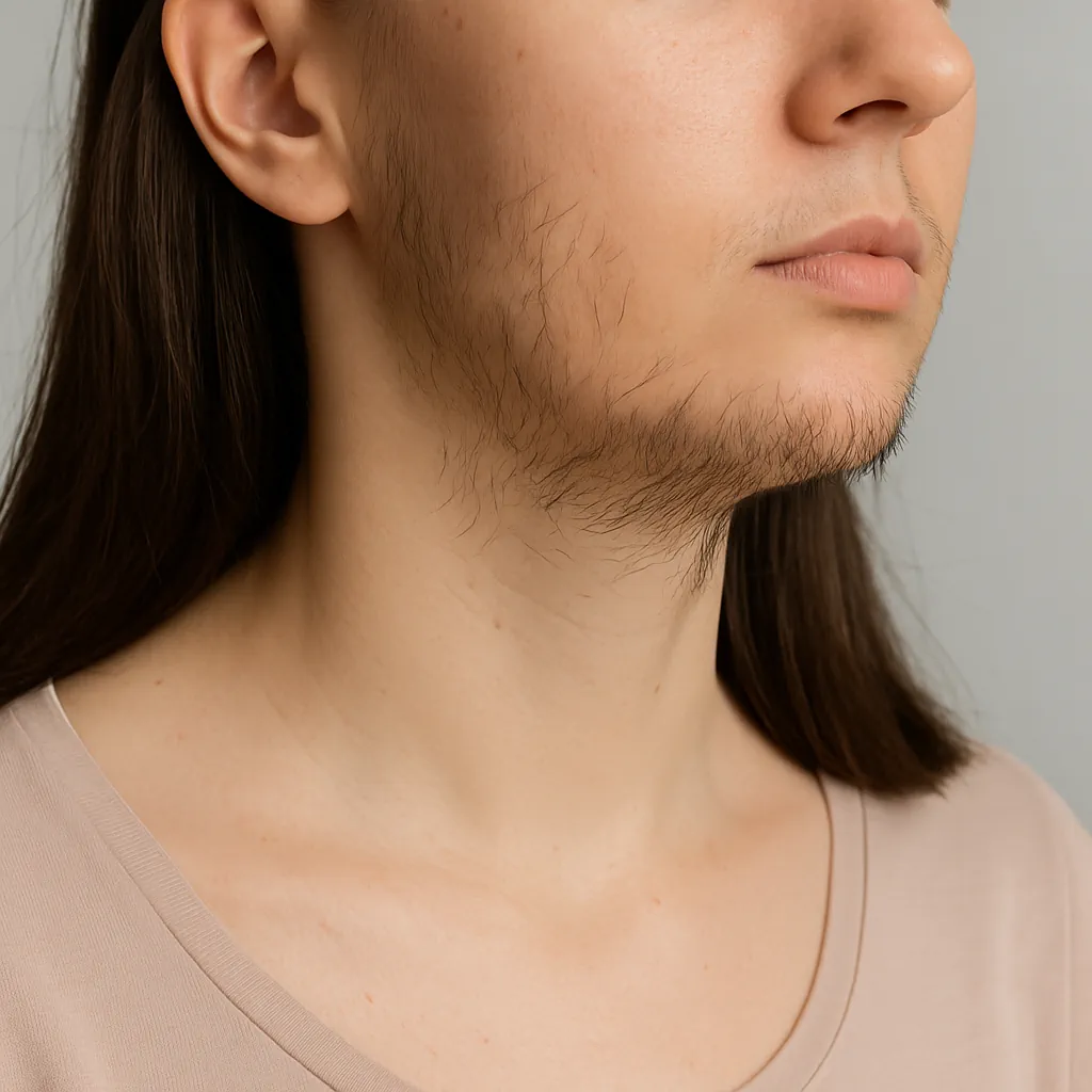 ۲. رشد موی زائد در نواحی غیرمعمول